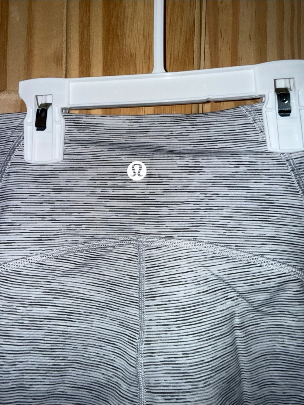 lululemon athletica Gray & White Striped High-Rise Leggings